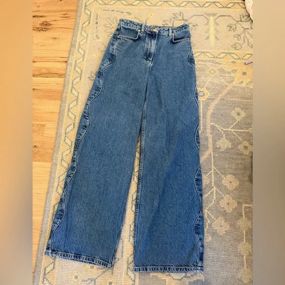 FARM Rio Blue Flare & Wide Leg Jeans - Picture 1 of 3
